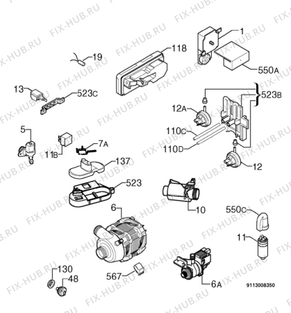 Взрыв-схема посудомоечной машины Corbero LVC82P - Схема узла Electrical equipment 268